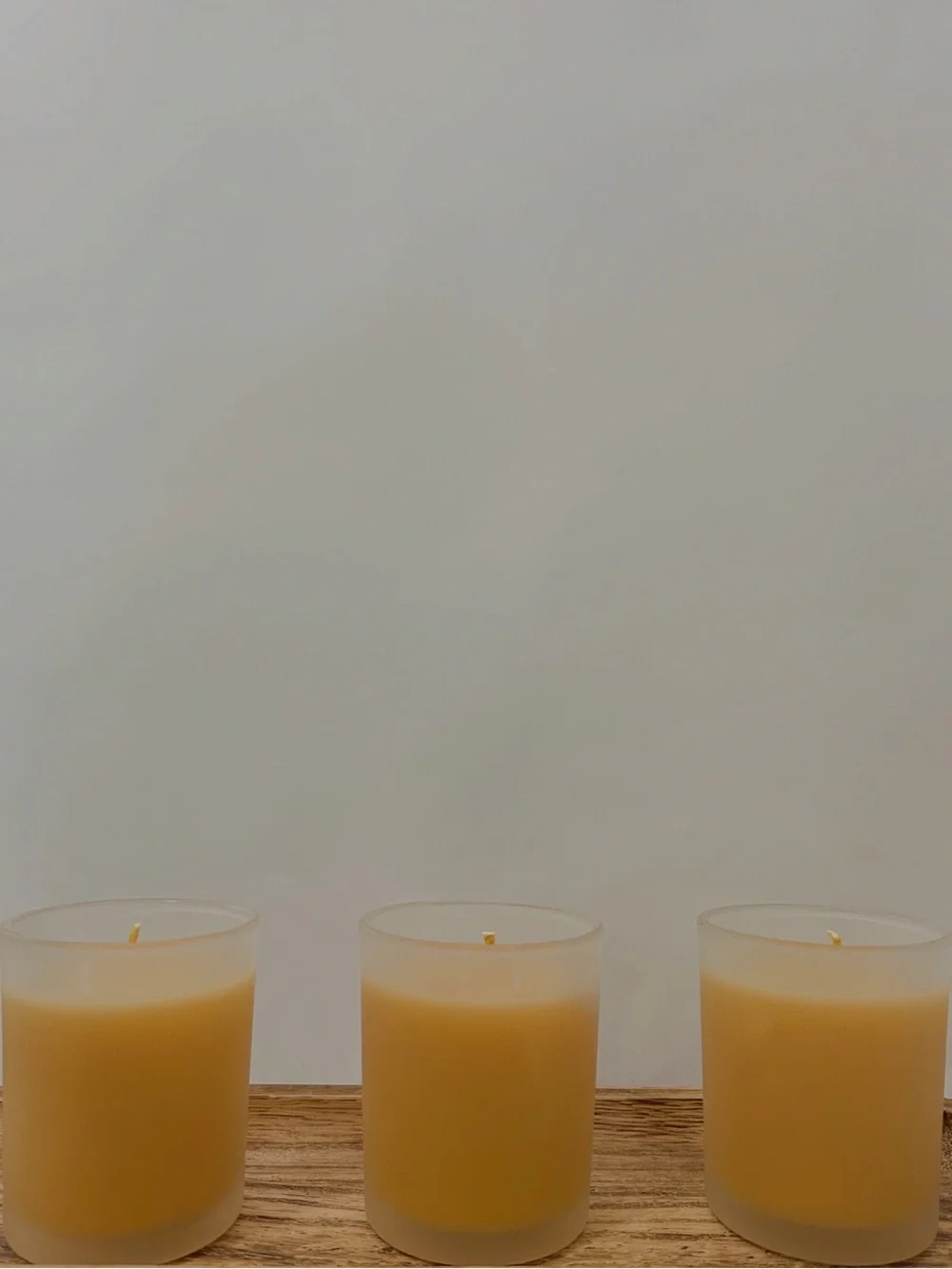 Pure Beeswax Candle in Frosted Glass (6 oz) Natural Non Toxic Healthy Home